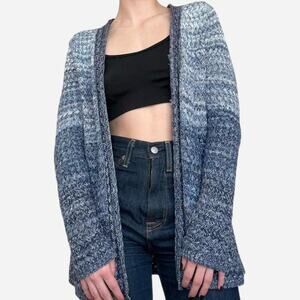 Blue knit slouchy cardigan sweater from coldwater creek - size XS